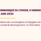 communiqué du CA - juin 2025